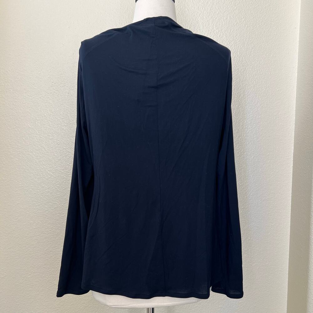 Per Se by Carlisle Collection cowl neck long sleeve top black lyocell belend - Picture 4 of 7